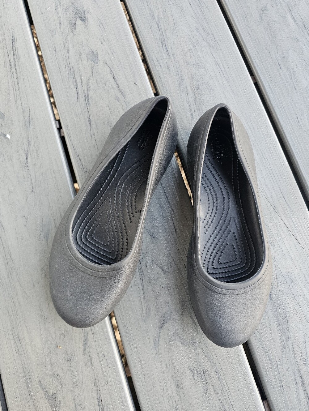 Crocs Ballet Black Slip On Flats Work Shoes Kadee Lina Style Womens 9 Black - Picture 2 of 5